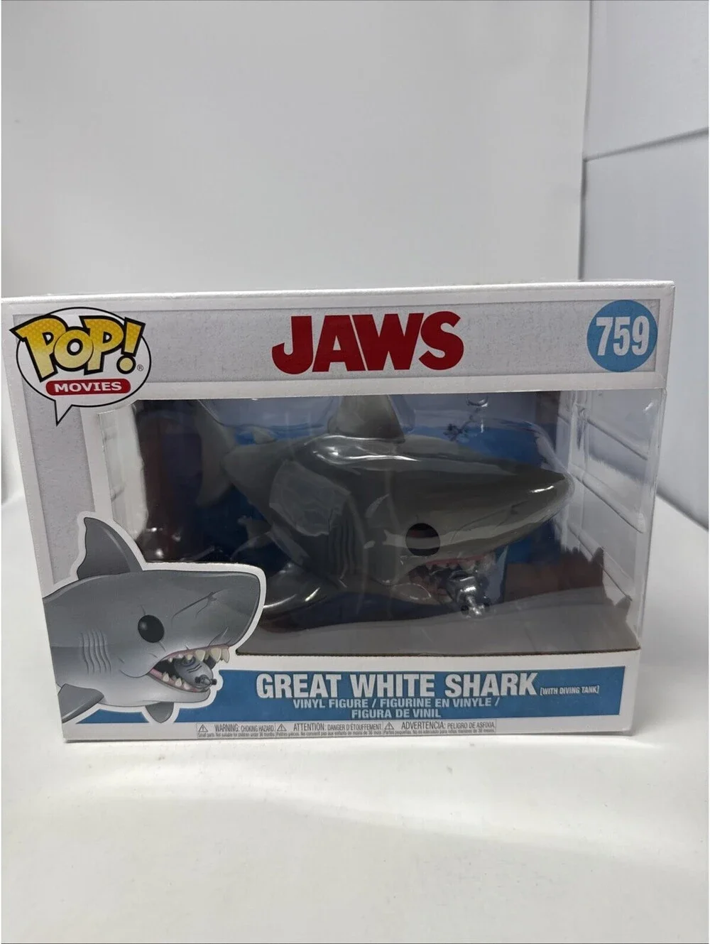 Jaws Great White Shark Funko Pop Movies #759 With Diving Tank
